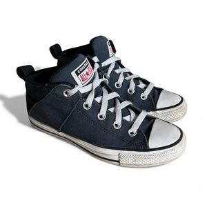 Converse All Star Mid Top Canvas Sneakers Black Navy Classic Streetwear Kids 4